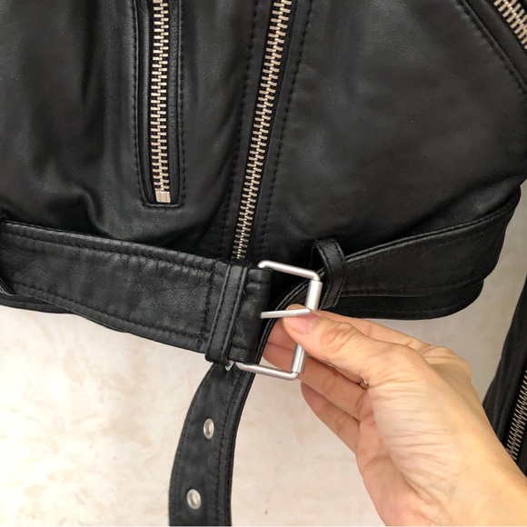 🆕 🔥Allsaints leather biker jacket women size 4 - Picture 5 of 10